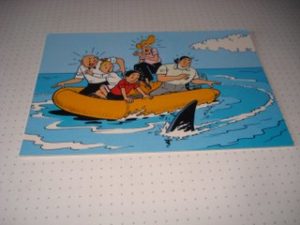 De Stulp Familie in rubberboot met haai