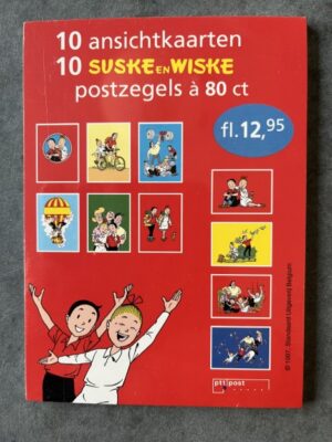 10 Ansichtkaarten Suske en Wiske met postzegels