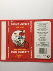Wikkel Italo Suisse (1) Suske en Wiske samen op een fiets