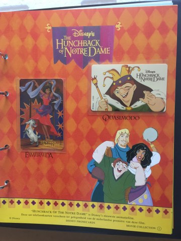 Disney Telefoonkaarten map met 7 stuks