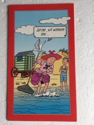 Verjaardagskaart Suske en Wiske aan het strand
