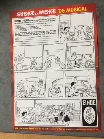 Folder musical met wedstrijd en strip