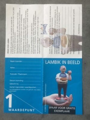 Folder Met spaarzegel voor een Lambik in beeld