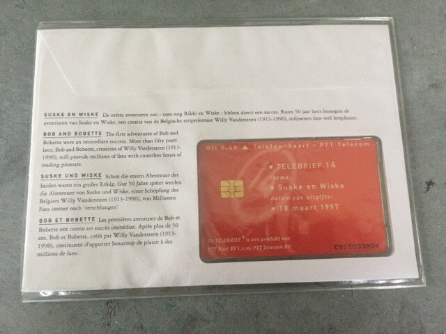 Envelop met telecard van de PTT Envelop met telecard van de PTT