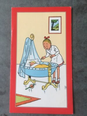 Kaart Wiske bij baby bedje