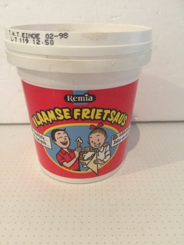 Lege pot Vlaamse frietsaus
