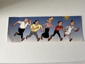 Kaart De gehele familie aan het rennen